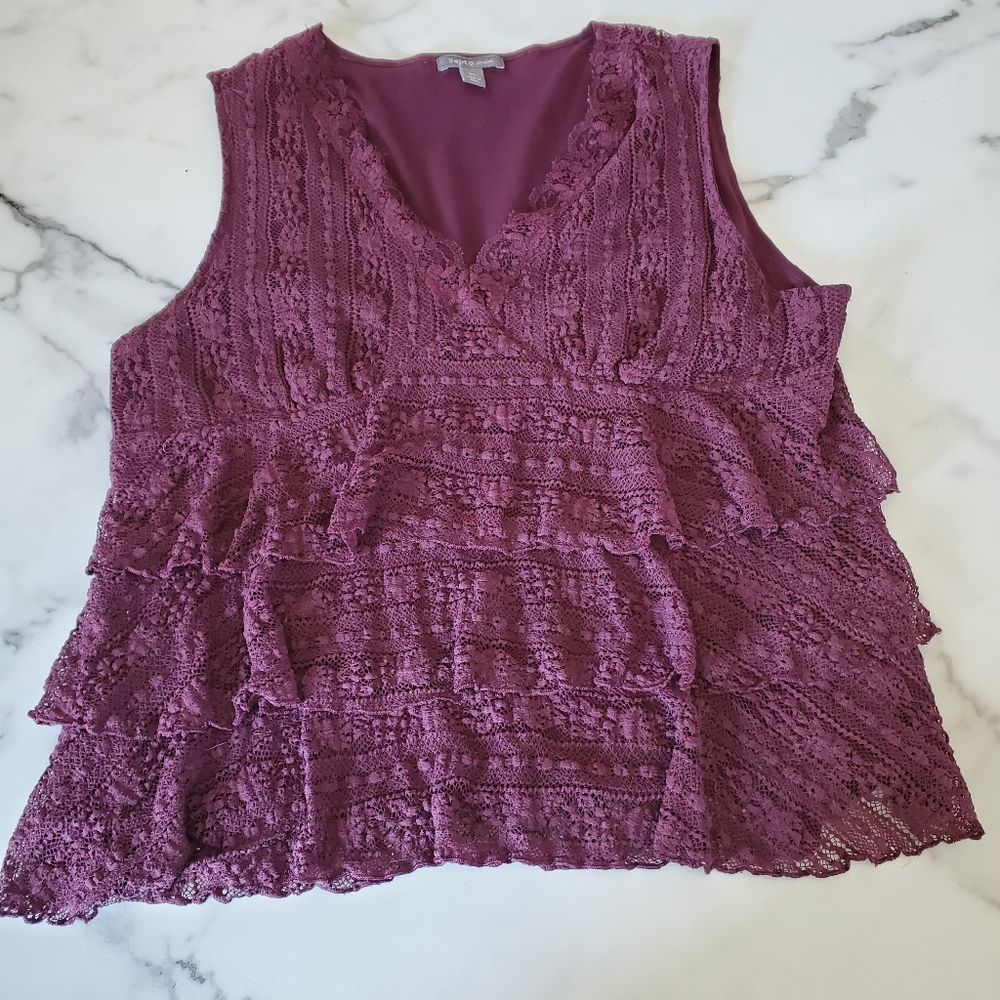 Apt 9 Ruffled Lace Tank Top size XL - Picture 3 of 15